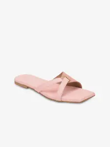 Gibelle Women Pink Printed Open Toe Flats