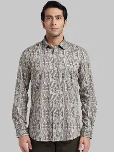 Parx Slim Fit Opaque Printed Cotton Casual Shirt