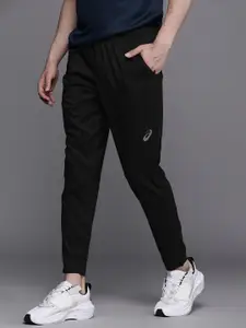ASICS Men Black Solid Slim Fit Reflective Running Track Pants