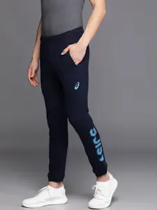 ASICS Men Slim-Fit Regular Track Pants With Graphic Logo Print