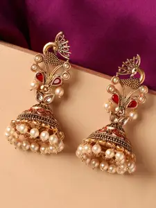 OOMPH Gold-Toned Contemporary Jhumkas Earrings