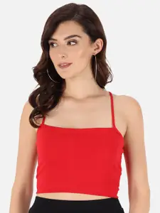 Trend Arrest Red Fitted Crop Top
