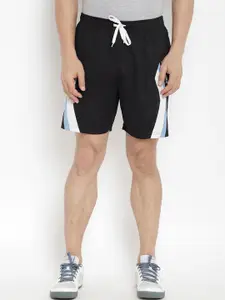 PERFKT-U Men Black & White Colourblocked Hydra-Cool Sports Shorts