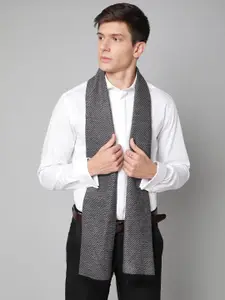 Bruun & Stengade Men Black Striped Pure Silk Scarf