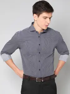 Bruun & Stengade Men Navy Blue Slim Fit Opaque Printed Formal Shirt