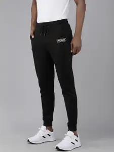 French Connection Men Black Logo Printed Slim Fit Joggers