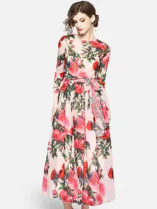 JC Collection Red Floral Maxi Dress