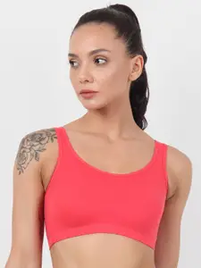 XOXO Design Women Pink Non-Wired Non Padded Wide Strip Cotton Sports Bra XOXO-CTSB-PNK_28