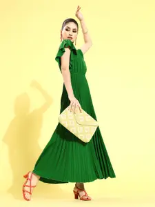 U&F Women Gorgeous Green Sleek Dress