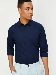 max Men Blue Slim Fit Opaque Casual Shirt