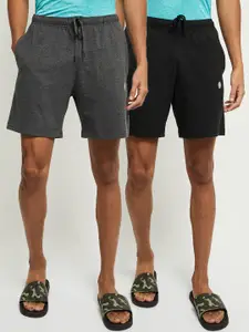 max Men Set of 2 Grey & Black Shorts