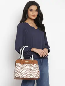 KLEIO Colour Blocked Weave Satchel Handbag