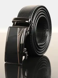BuckleUp Men Black Synthetic Leather Formal Belt
