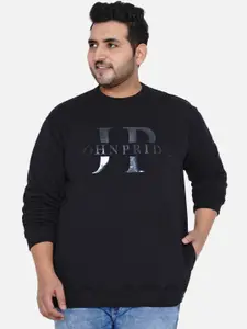 John Pride Men Black Typography Printed Sweatshirt