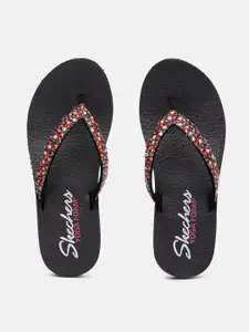 Skechers Women Multicoloured Embellished MEDITATION-DAISY DELIGHT Thong Flip-Flops
