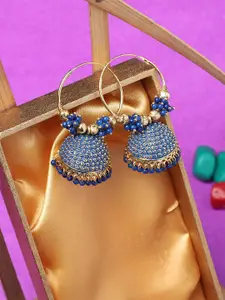 ANIKAS CREATION Blue Contemporary Jhumka Earrings