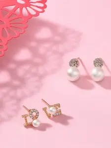 AMI Gold-Toned Set of 2 Quirky Stud Earrings