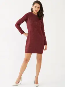 Zink London Women Maroon Sweater Dress