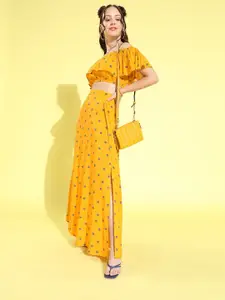 Berrylush Women Bright Yellow Polka Dots Dress