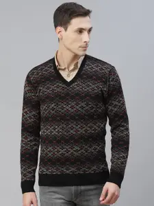 Pierre Carlo Men Black & Grey Pullover