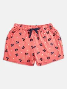Pantaloons Junior Girls Coral Printed Regular Shorts