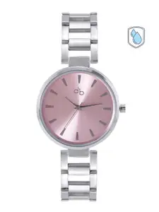 DressBerry Women Pink Dial & Silver Toned Bracelet Style Analogue Watch DB-SS21-7H