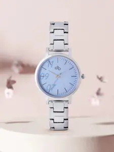 DressBerry Women Blue Dial & Silver-Toned Straps Analogue Watch DB-SS21-4E