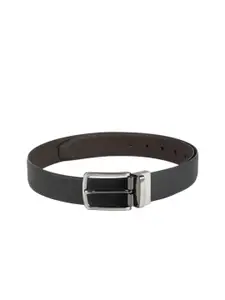Allen Solly Men Black Solid Leather Reversible Formal Belt