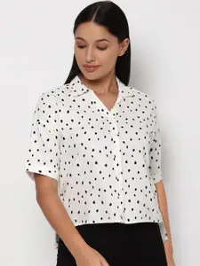 Allen Solly Woman Women White Opaque Printed Casual Shirt