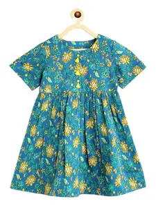Campana Girls Blue Floral Fit& Flare Dress