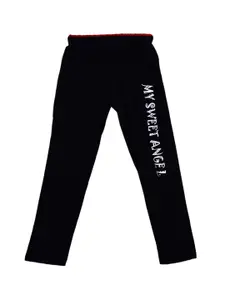 SWEET ANGEL Boys Black & White Cotton Track Pant