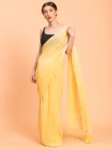 Suta Yellow Embellished Sequinned Pure Cotton Saree