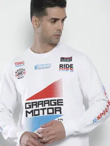 The Indian Garage Co Men White Printed Sweatshirt