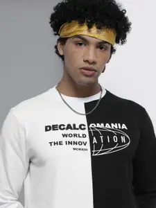 The Indian Garage Co Men White Colourblocked Sweatshirt