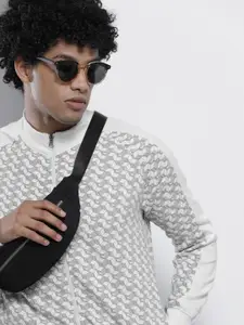 The Indian Garage Co Men White Printed Sweatshirt