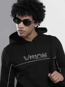 The Indian Garage Co Men Black Hooded Sweatshirt