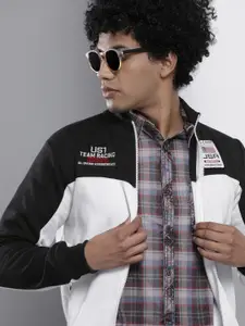 The Indian Garage Co Men White Colourblocked Sweatshirt