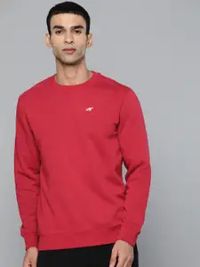Alcis Men Coral Red Cotton Sweatshirt