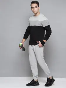Alcis Men Black & Grey Colourblocked Cotton Sweatshirt