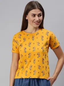 The Souled Store Women Yellow Scooby Doo Printed T-shirt