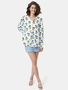 The Souled Store Women White Opaque Donald Duck Printed Casual Shirt