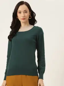 Madame Women Green Pullover Sweater