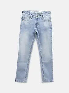 Pepe Jeans Boys Blue Slim Fit Heavy Fade Stretchable Jeans