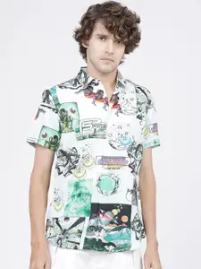HIGHLANDER Men Multicoloured Slim Fit Opaque Printed Casual Shirt