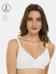 Tweens Off White Set of 2 Solid Heavily Padded T-shirt Bras
