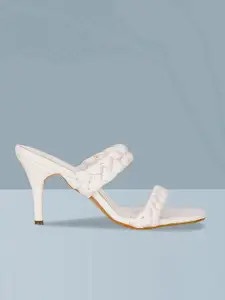 Bruno Manetti Women White Braided PU Sandals