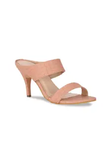 Bruno Manetti Nude-Coloured Textured PU Sandals