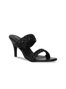 Bruno Manetti Women Black Woven Design Work Sandals