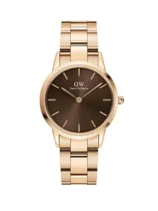 Daniel Wellington Iconic Link Women Dial Rose Gold-Plated 32mm Analogue Watch DW00100462