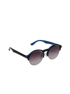 Swiss Design Women Purple Lens & Blue Round Sunglasses with UV Protected Lens